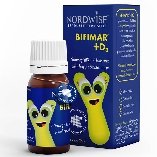 BIFIMAR + D3 - Sünergistlik toidulisand laste immuunsüsteemile (7,5 ml)